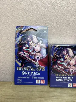 One Piece TCG Double Pack Set 9 The Azure Seas Seven SEALED! Lot of 2 + 2 Packs - Image 4