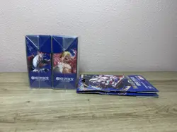 One Piece TCG Double Pack Set 9 The Azure Seas Seven SEALED! Lot of 2 + 2 Packs - Image 5