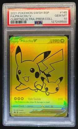 2019-2023 Pokemon SWSH Black Star Promos Pikachu V #SWSH145 PSA 10 - Image 1