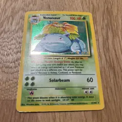 Base Set Venusaur 15/102 Pokemon Card Holo Rare 1999 WOTC Vintage TCG HP - Image 3