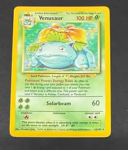 POKEMON TCG VENUSAUR 15/102 RARE HOLO 1999 BASE SET VERY GOOD LIGHT PLAY - Image 1