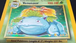 POKEMON TCG VENUSAUR 15/102 RARE HOLO 1999 BASE SET VERY GOOD LIGHT PLAY - Image 3