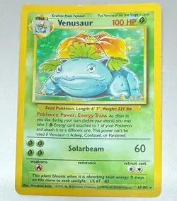 POKEMON TCG VENUSAUR 15/102 RARE HOLO 1999 BASE SET MODERATE PLAY - Image 1