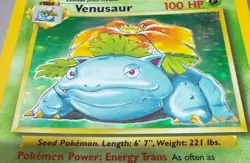 POKEMON TCG VENUSAUR 15/102 RARE HOLO 1999 BASE SET MODERATE PLAY - Image 2