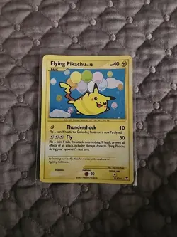 Pokemon TCG Rising Rivals Flying Pikachu Card 113/111 Secret Holo Rare - Image 1