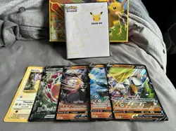 Pokemon Jumbo 6x8 Cards Lot Of 5 + Card Book - Image 1