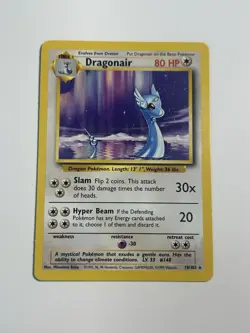 Dragonair 18/102 Rare Base Set Unlimited 1996 Pokemon Card - Image 1