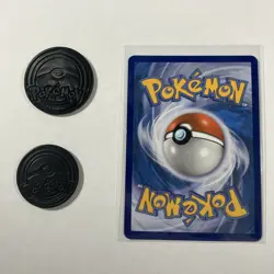 Pokemon Pikachu EX XY124 Promo XY Holo Basic Card 2016 + Pikachu Tokens - Image 2