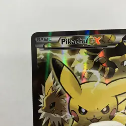 Pokemon Pikachu EX XY124 Promo XY Holo Basic Card 2016 + Pikachu Tokens - Image 3