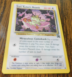 Team Rocket's Meowth Pokemon Black Star Promo Card #18 Pokemon League 2001 - Image 1