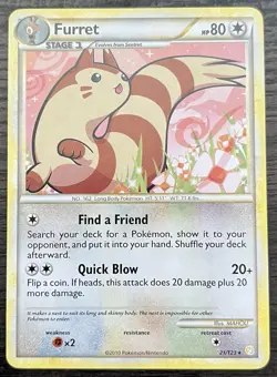 Furret 21/123 Pokemon TCG Heartgold & Soulsilver Rare Moderately Played MP - Image 1