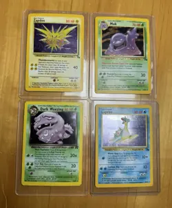 Pokemon WOTC Lot Of 4 Holographic Rare Cards Zapdos, Lapras, Muk, Dark Weezing - Image 2