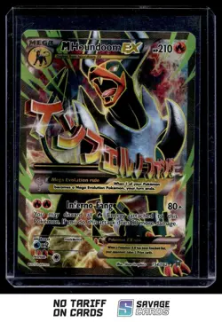 2015 Pokemon XY - BREAKthrough M Houndoom-EX #154/162 Mega/Rare Ultra - Image 1