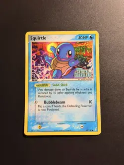 Squirtle 64/100 EX Crystal Guardians Stamped Reverse Holo Pokemon TCG LP - Image 1