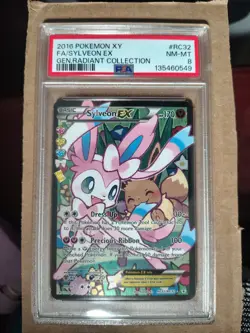 Pokemon TCG Sylveon EX Full Art RC32/RC32 Radiant Collection PSA 8 - Image 1