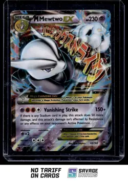 2015 Pokemon XY - BREAKthrough M Mewtwo-EX #63/162 Mega/Rare Holo EX - Image 1