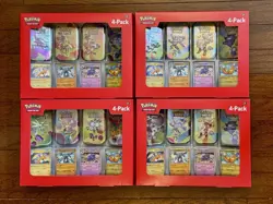 4x Pokemon Scarlet & Violet TCG Sam’s Club 151 Mini Tin Box Sealed - Lot of FOUR - Image 1
