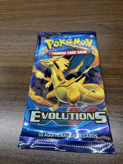 EMPTY Pokemon XY Evolutions Booster Pack Trading Card Game Charizard pack art 820650801556 - Image 1