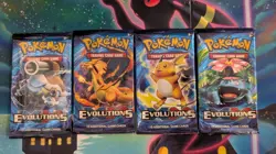 EMPTY Wrapper Art Set Of Pokemon TCG: XY Evolutions Booster Packs - Image 1