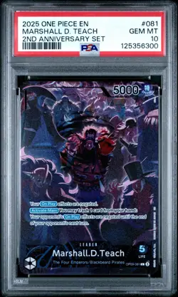 GEM MINT PSA 10 Marshall D. Teach OP09‑081 2nd Anniversary Set One Piece TCG - Image 3