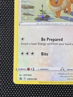 Eevee SWSH190 SWSH Sword & Shield Promo Cards Holo LP/NM - Image 5
