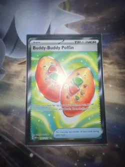 Pokemon TCG Mega Evolution Buddy-Buddy Poffin Trainer Card 167/132 Full Art - Image 1
