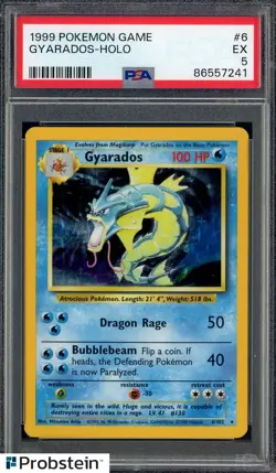 1999 Pokemon Game #6 Gyarados Holo PSA 5 EX - Image 1