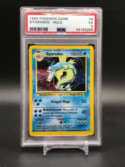 1999 Pokemon Game Gyarados 6/102 Base Set Unlimited Holo PSA 5 - Image 1