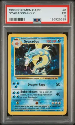 1999 POKEMON GAME #6 GYARADOS-HOLO PSA 5 - Image 1