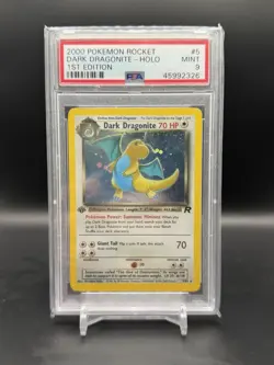PSA 9 MINT Dark Dragonite 5/82 1st Edition Team Rocket Holo Rare Pokemon Card - Image 1