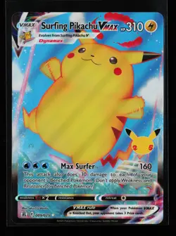 Surfing Pikachu VMAX 009/025 Ultra Rare Holo Celebrations Pokemon Card - Image 1
