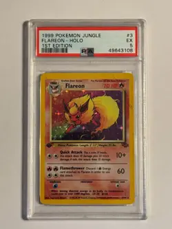 1999 Pokemon Jungle Flareon-Holo 1st Edition #03/64 PSA 5 EX *READ* - Image 1