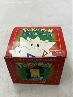 Pokemon 23K Gold-Plated Limited Edition Ball With Togepi Trading Card In Box - Image 1