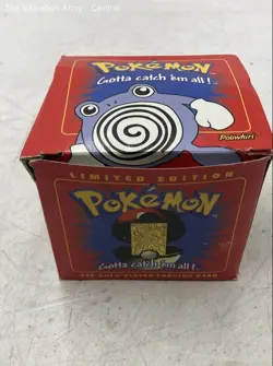 Pokemon 23K Gold-Plated Limited Edition Ball With Poliwhirl Trading Card In Box - Image 1