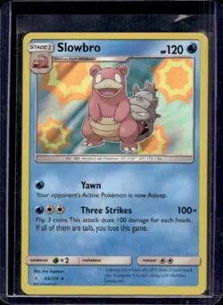 2019 Pokemon Sun & Moon Unbroken Bonds Slowbro Reverse Holo #43/214 - Image 1