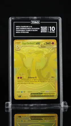 2025 Pokemon Phantasmal Flames PFL En Mega Charizard X Ex Hyper Rare #130 TAG 10 - Image 1