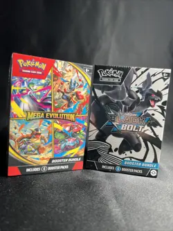 Pokemon Tcg Lot Of 2 Black Bolt And Mega Evolution Booster Bundles Sealed New - Image 1