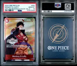 2024 ONE PIECE MONKEY D LUFFY P-001 OFFLINE REGIONALS PSA 10 *POP 39* - Image 3