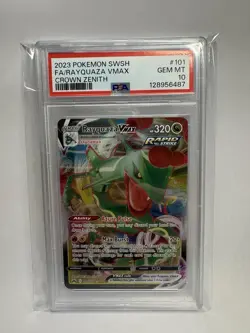2023 Pokemon TCG SWSH Crown Zenith Rayquaza VMAX 101/159 PSA 10 Gem Mint - Image 1