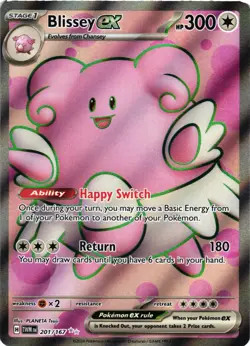 Pokemon TCG Blissey ex 201/167 Sv06: Twilight Masquerade Holo NM - Image 1