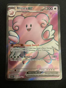 Pokemon TCG Twilight Masquerade Blissey EX Holo Ultra Rare 201/167 NM - Image 1