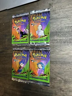 2000 Pokemon 1st Edition Gym Challenge Empty Pack Wrapper Art Set - Image 1