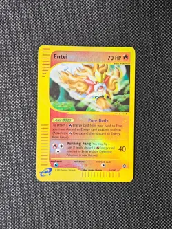 Pokemon TCG Entei 10/147 Aquapolis Rare Reverse Holo Foil Card Vintage - Image 1
