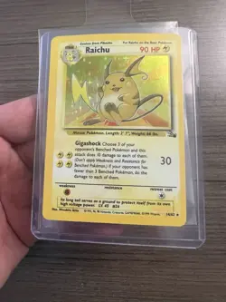Pokemon TCG Raichu Fossil Holo Card 14/62 Unlimited Rare - Image 1