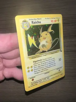 Pokemon TCG Raichu Fossil Holo Card 14/62 Unlimited Rare - Image 3