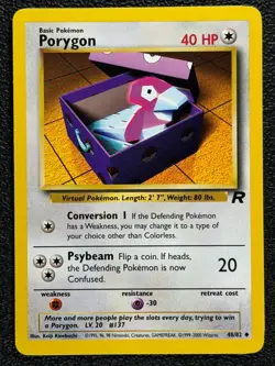 Porygon 48/82 Base Set Series Team Rocket Uncommon Basic Pokemon Card 2000 NM - Image 1