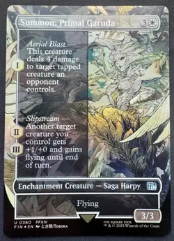 Summon: Primal Garuda Borderless Foil MTG Final Fantasy R 0360 - Image 1