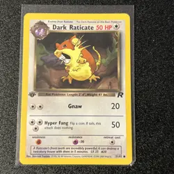Pokemon TCG Dark Raticate Team Rocket 51 Regular 1st Edition Common - Image 1