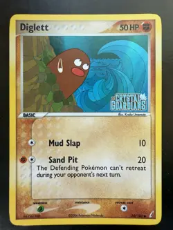 Pokemon Diglett 50/100 Crystal Guardians Reverse Holo Stamped (LP) - Image 1