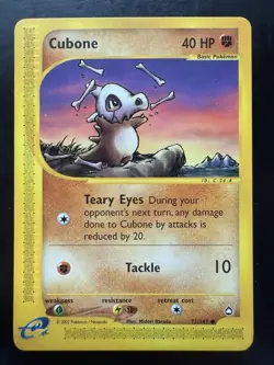 Pokemon Cubone 72/147 Aquapolis Non-Holo Vintage (LP) - Image 1